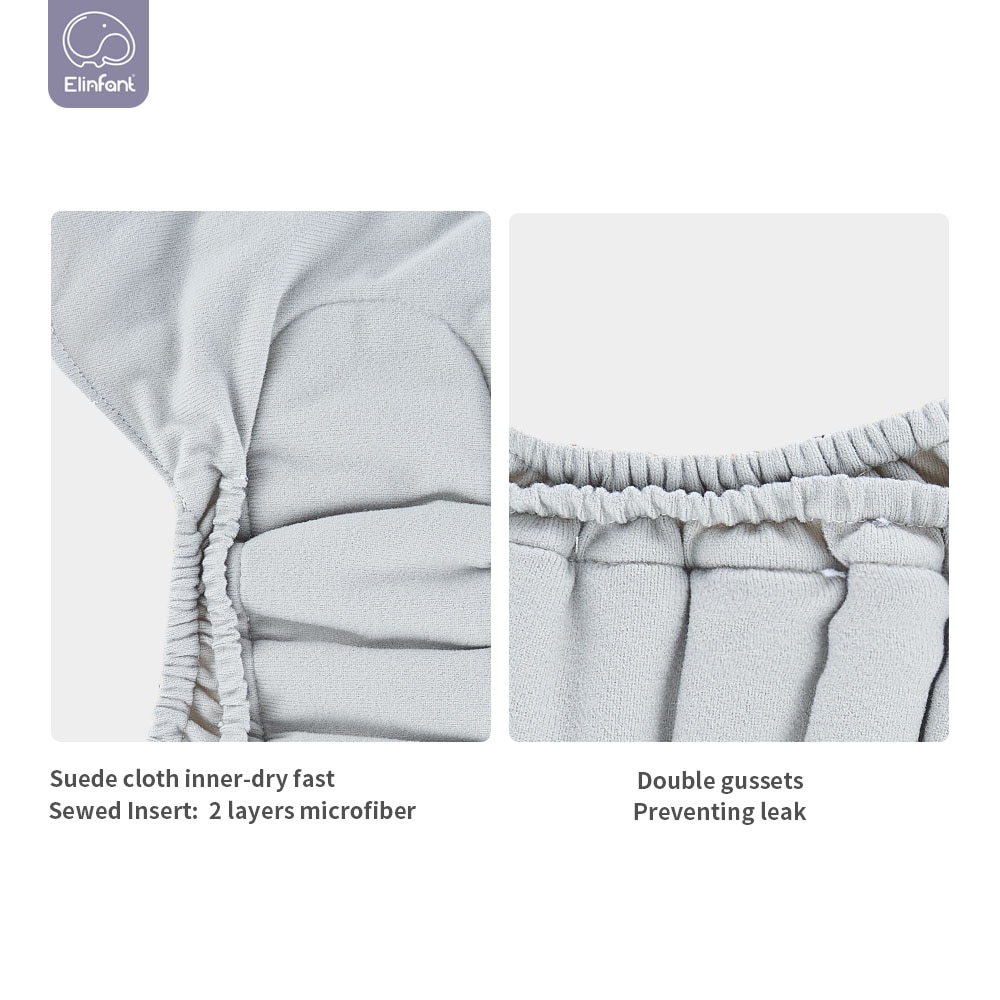 Elinfant reusable waterproof within 6kg newborn baby diaper dry fast suede cloth AIO pocket cloth diaper