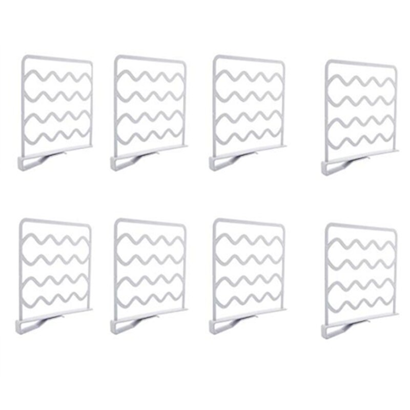 Closet Shelf Divider and Separators for Wood Shelves, Kitchen Cabinets, and Libraries, Closet Clothes Organizer Dividers - 8 Pac