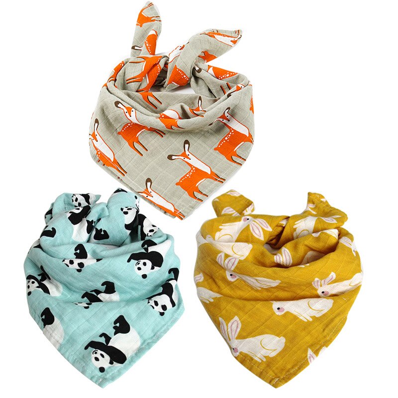 Baby Burp Doeken 3 stks/partij Biologisch katoen gaas Mousseline activiteit baby bib bandana Baby Slabbetjes zachte ademend Pasgeborenen Handdoek sjaal: B