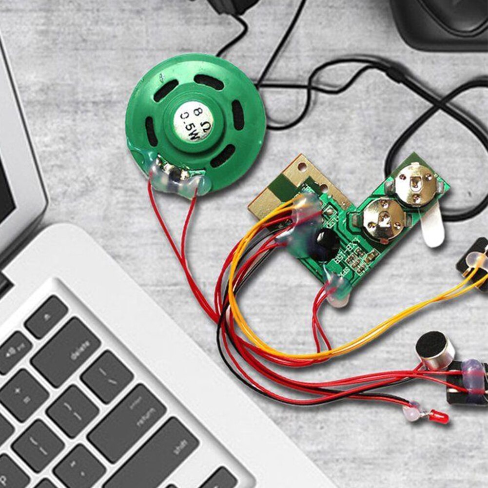 2 Pcs Musical Recordable Black DIY RF Battery Powered 10 Seconds Talk Chip Voice Module Easy Operate Sound Greeting Card