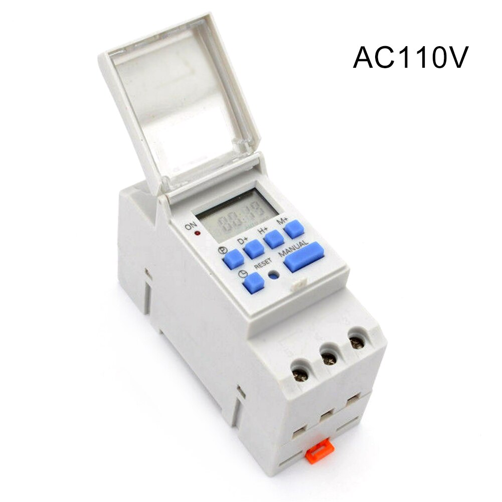 THC15A Digital Timer Switch Relay Control LCD DIN Programmable Street Lamp Billboard Power Supply Timer WITHOUT Waterproof Box: AC110V