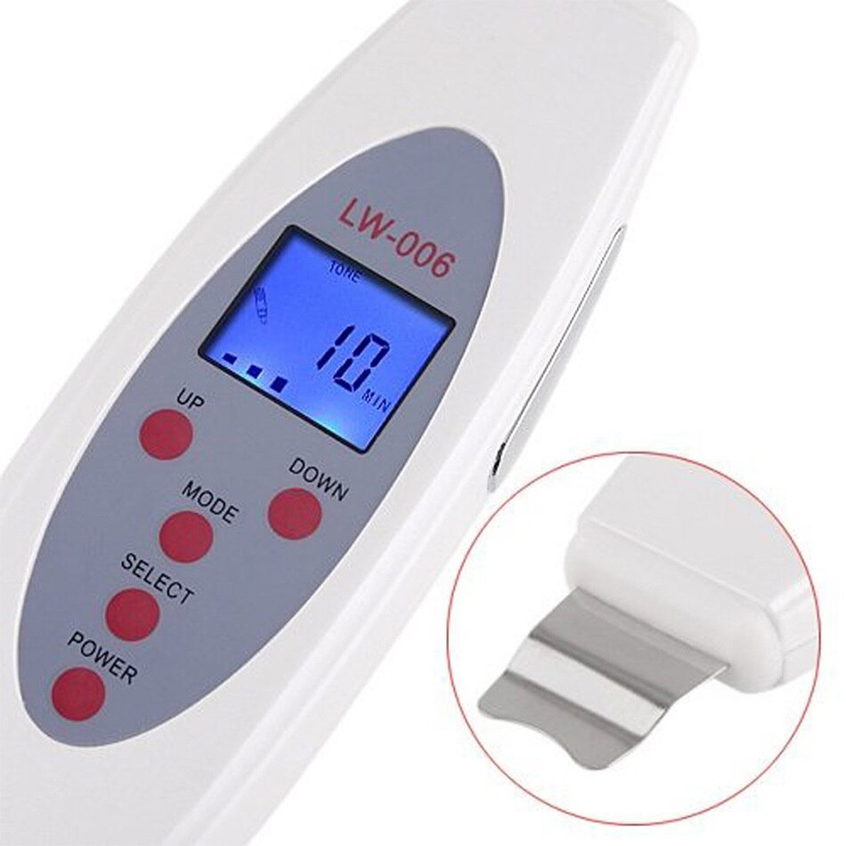Portable LCD Ultrasonic Skin Cleaner Face Cleaning Acne Removal Spa Beauty Tool Facial Pore Clean Peeling Tone Lift LW 006 LW006