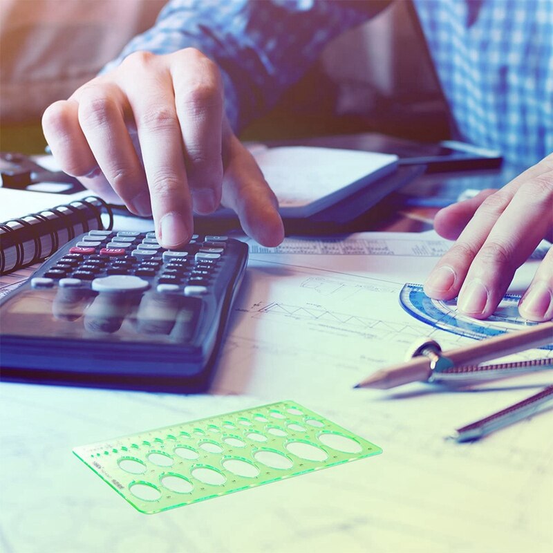 3 PCS Circle Template Plastic Circle and Oval Templates Measuring Templates Rulers Digital Drawing for Office and School