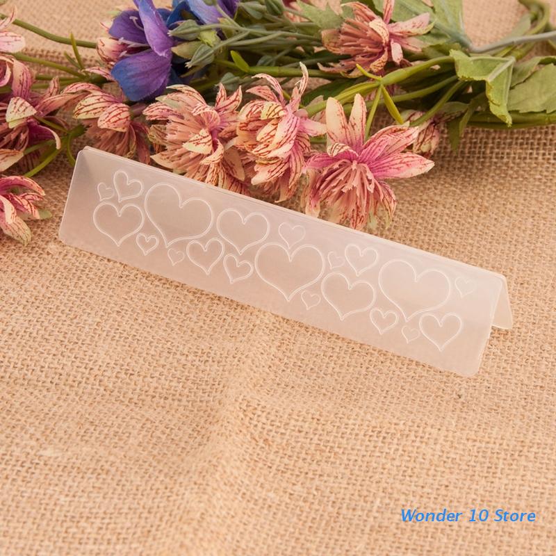 Heart Plastic Embossing Folder Stencil Template DIY Craft Making Pattern Background Paper Cards Scrapbooking Album Decor