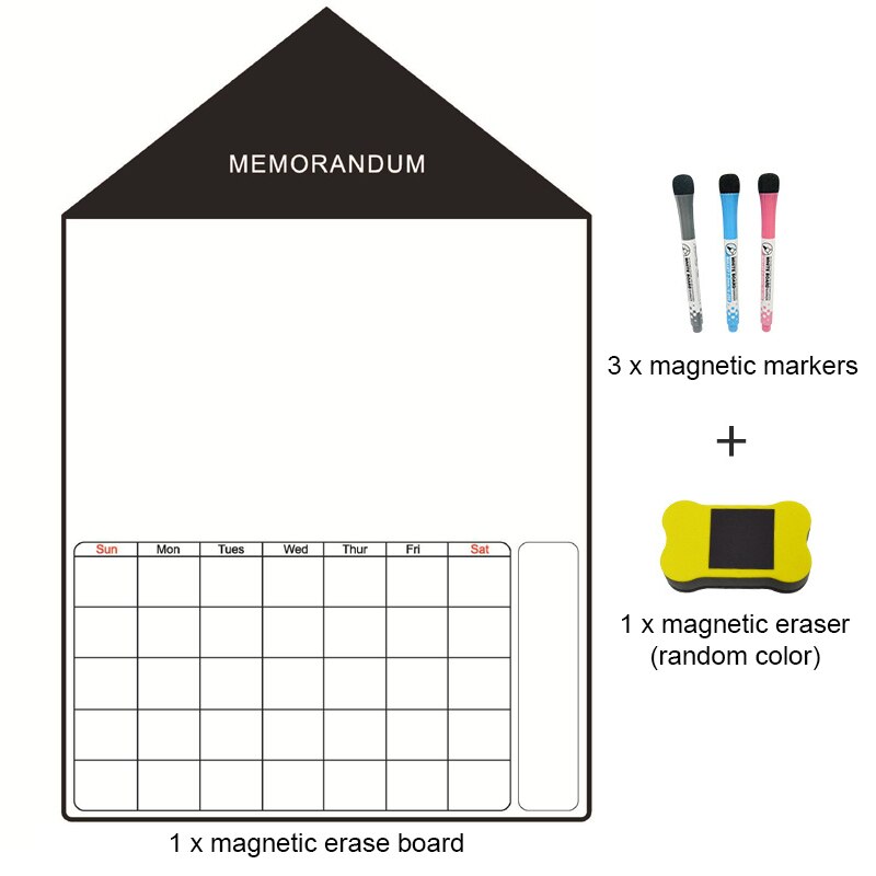 Nordique magnétique effaçable à sec calendrier hebdomadaire résistant réfrigérateur tableau blanc planificateur feuille cuisine réfrigérateur tableau blanc rappel: 04 Monthly Set