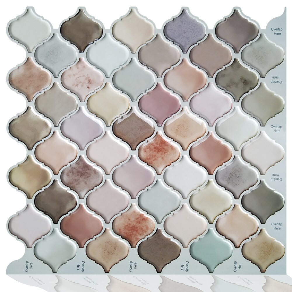 3d mosaik vinyl køkken peel and stick backsplash selvklæbende tapet klistermærke flise  - 1 ark: Mslp -507