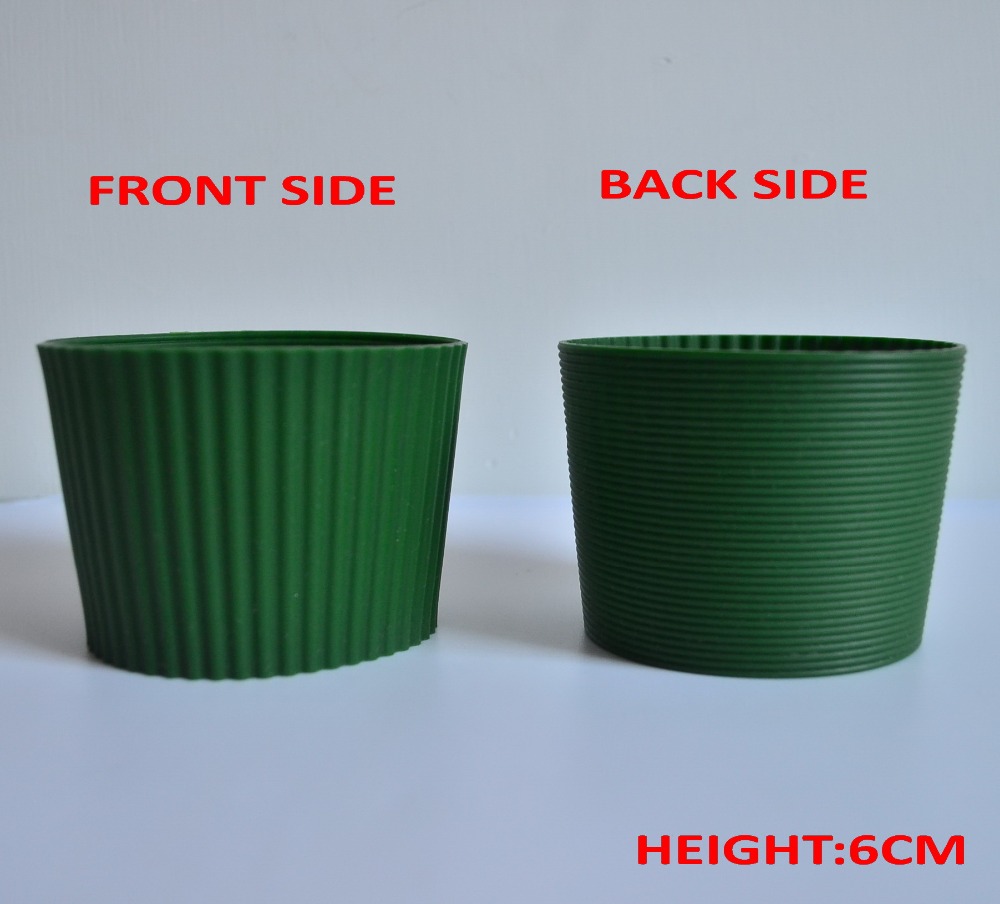 5 stks/partij 6 cm hoogte verticale rib siliconen mouwen voor mok, partij cup mouwen band, recyclebaar isolatie cup cover plumyl