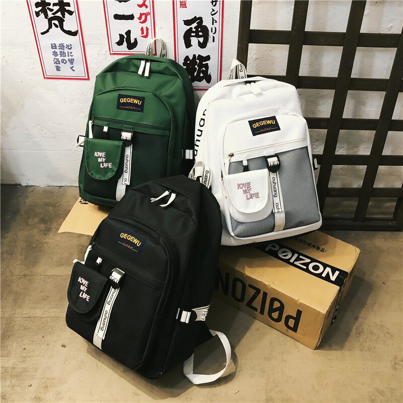 Junior High School bags Backpack Girls Boys Teenage Personality Street Large bag school Women Bookbags Student Bagpack Campus