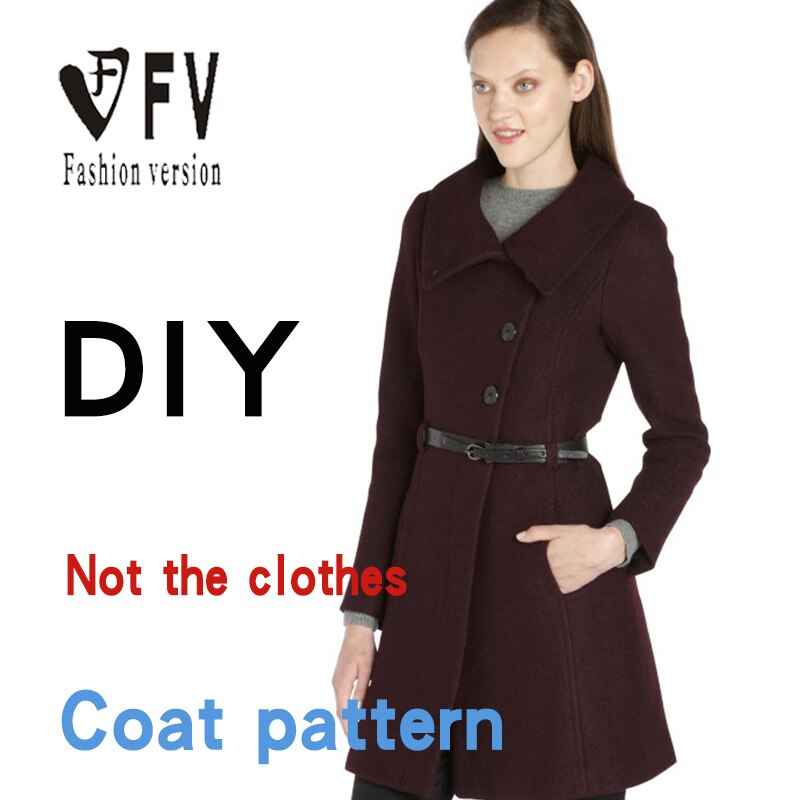 Women's trend lapel coat coat garment pattern 1:1 sewing drawing BFY-86