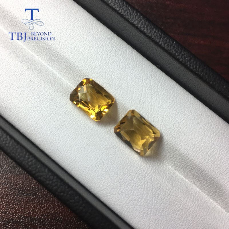 Tbj, citrino de alta qualidade oct 7-9mm ,5.05ct duas peças em um lote para diy jóias de ouro