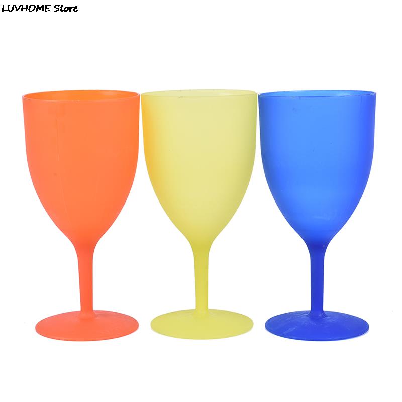 Copa de vino de plástico de , copas de champán de colores, esmerilada, para , Picnic, Bar, Copas de bebidas, 6 unids/set por juego