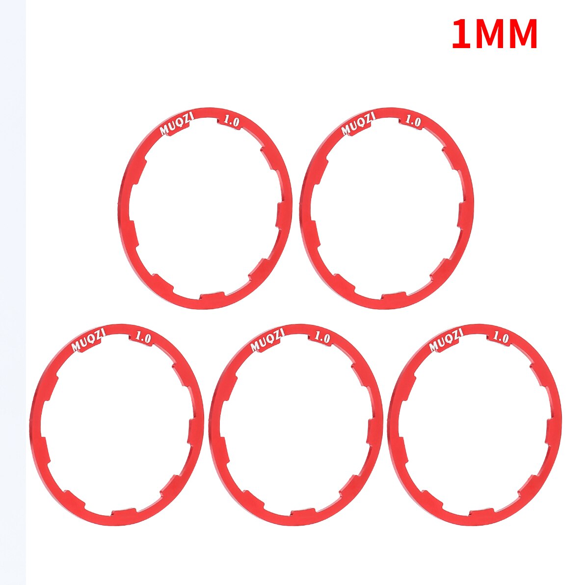 Mountain Bike Flywheel Washer Multi-Specification Cassette Flywheel Road Bike Gasket Hub Tower Base Ring Fitting: Red-1mm