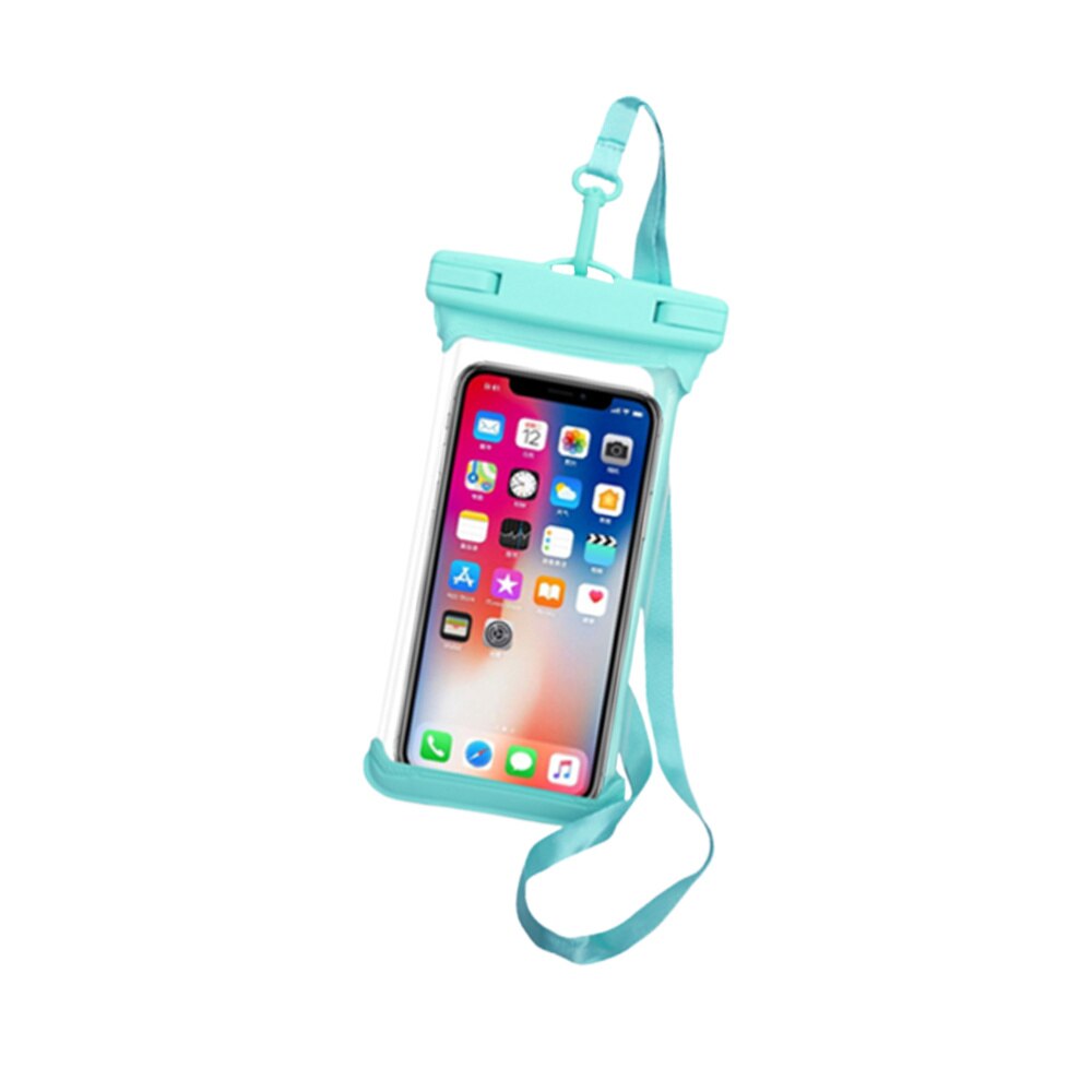 PVC Transparent Waterproof Mobile Phone Bag Universal Phone Floating Bag Pouch Outdoor Water Sports Phone Case (Black)