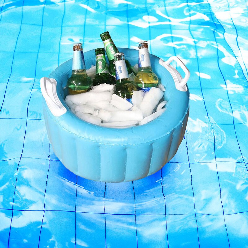 Cubo enfriador de cerveza inflable flotador de piscina flotador de agua para de verano, cubo de hielo para servir/Bar de ensalada