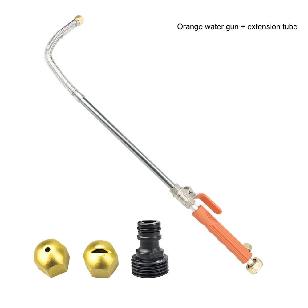 Draagbare Hoge Druk Waterstralen Metalen Jet Tuin Sprinkler Slang Spray Washer Cleaning Tools Wasstraat: ORANGE-E