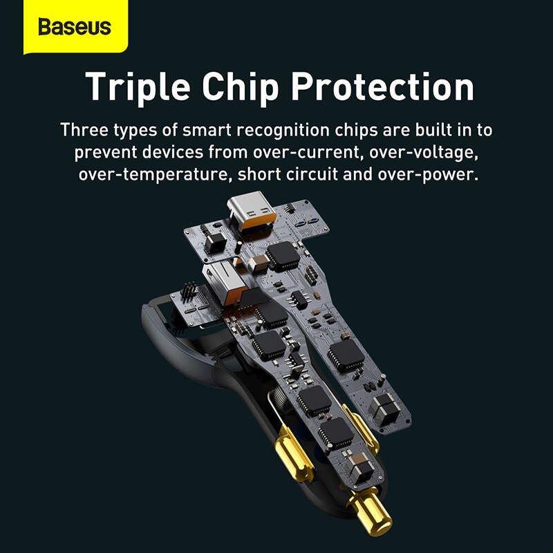 Baseus Auto Ladegerät 160W Schnelle Ladung QC 5,0 Auto Telefon Ladegerät Auto Leichter Slot Ladegerät Für iPhone 13 12 Profi Laptops Tabletten