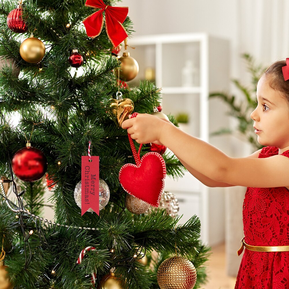 100Pcs Christmas Fish Tail Tag Kraft Paper Wish Card with 20M Hemp Rope