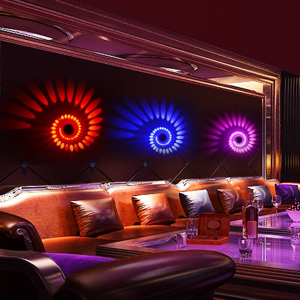 Plafonnier à effet spirale, multi-trous, rvb 265, 3W, AC 85/mur LED V, luminaire décoratif de plafond, couloir ou fête