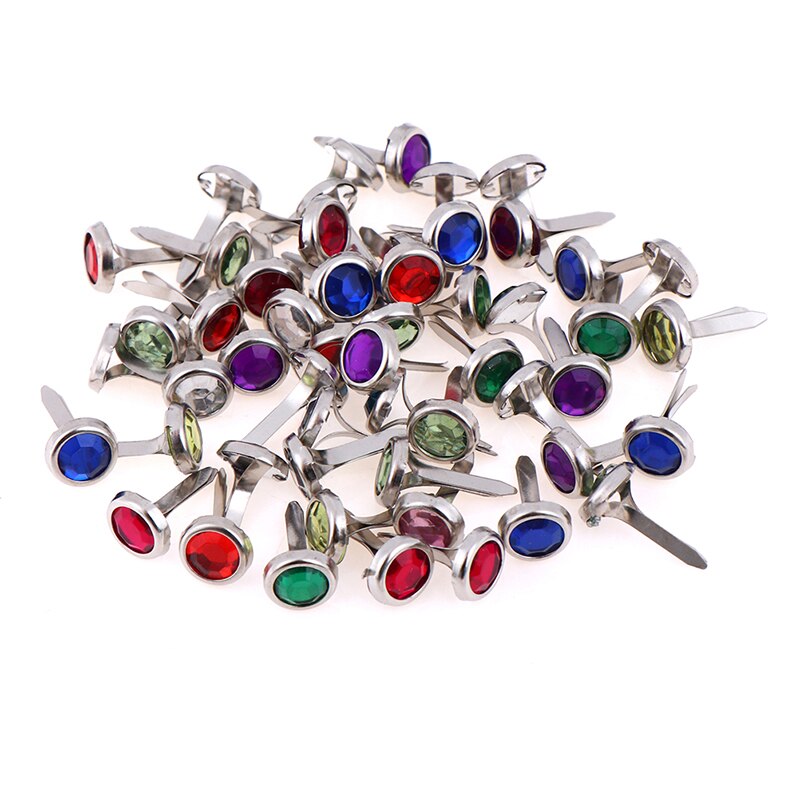 50/100 pièces fer bricolage rond en métal Mini Brads pour Scrapbooking accessoires embellissement attache artisanat fait main
