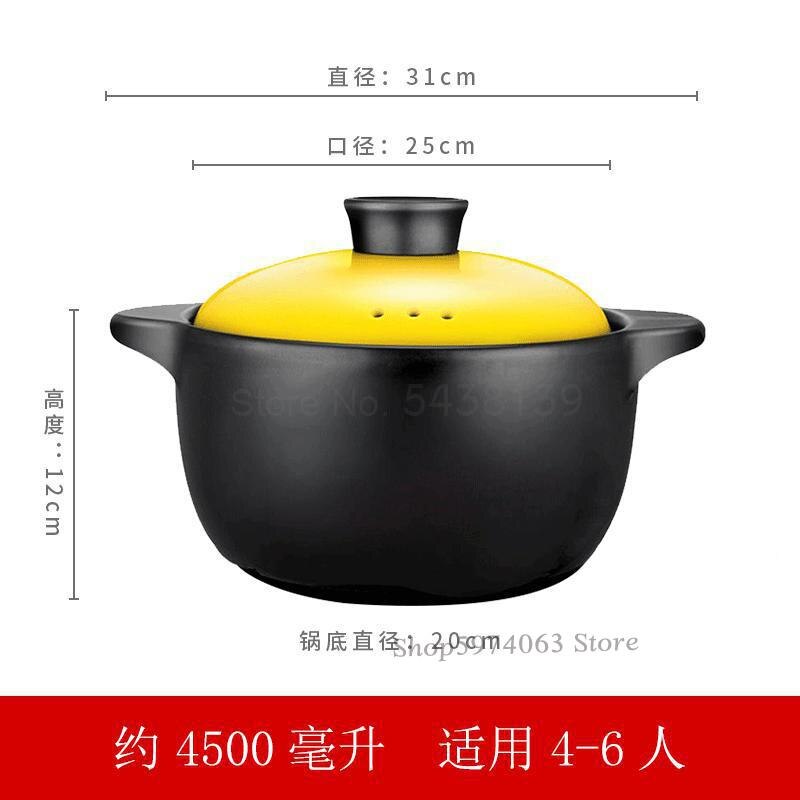 Casserole cooker home gas ceramic pot soup pot fire resistance high temperature size capacity clam pot casserole stone pot