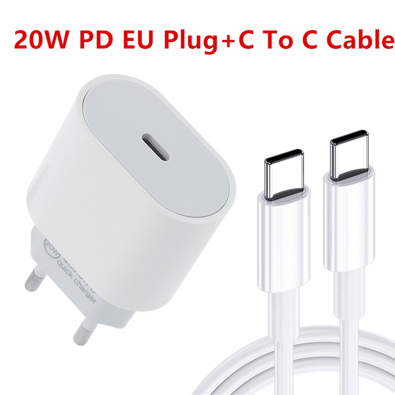 20W PD Type C QC3.0 QC4.0 Fast Charger Cable For Apple iPhone 13 12 11 Pro Max Mini X XR 8 7 Plus iPad Data Sync Line PD Cable: C To C Cable Charger