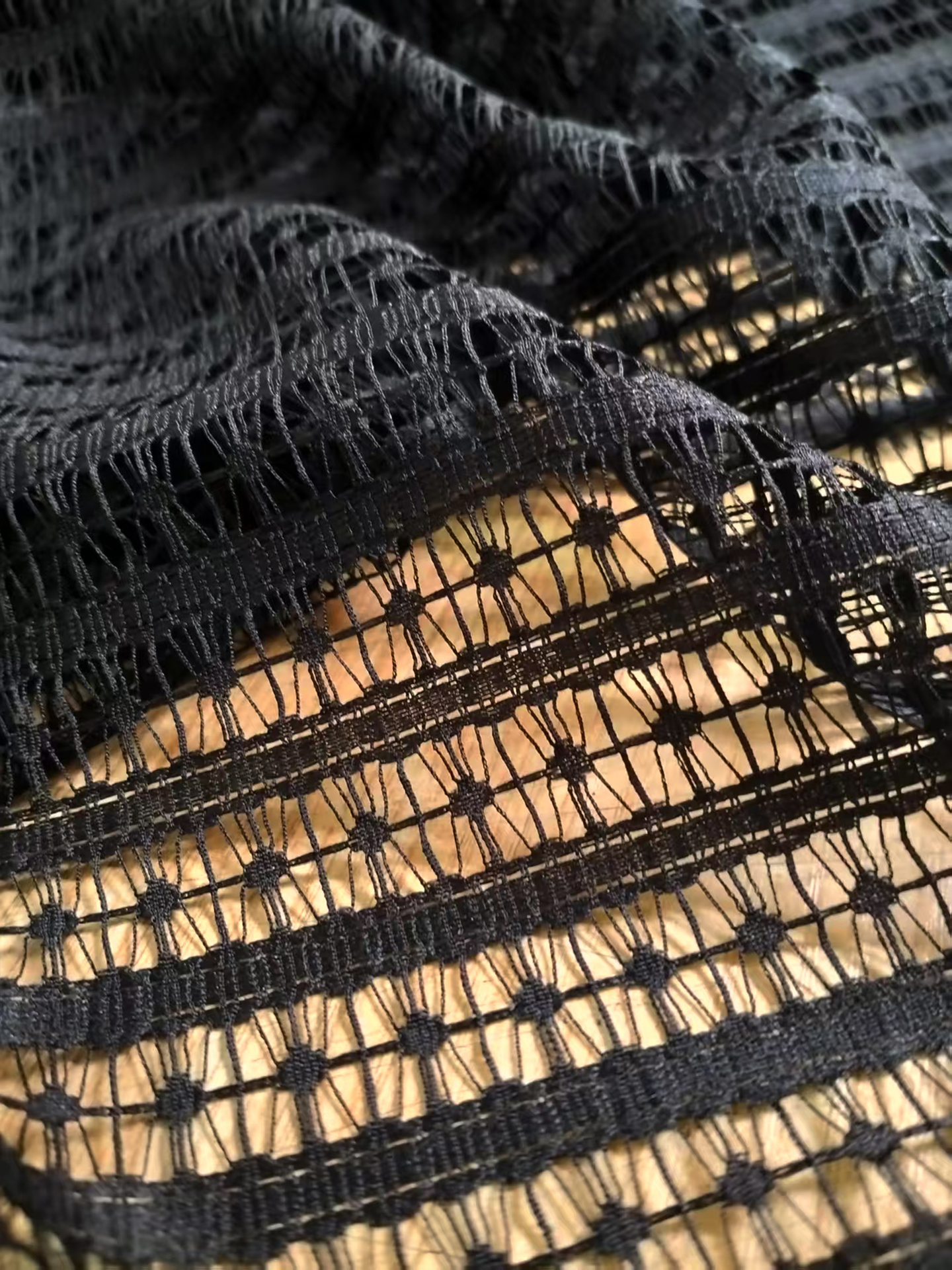 Cortina de renda de malha preta, vestido de casamento, fundo fotográfico, toalha de mesa de jantar, material de roupas para decoração de casa