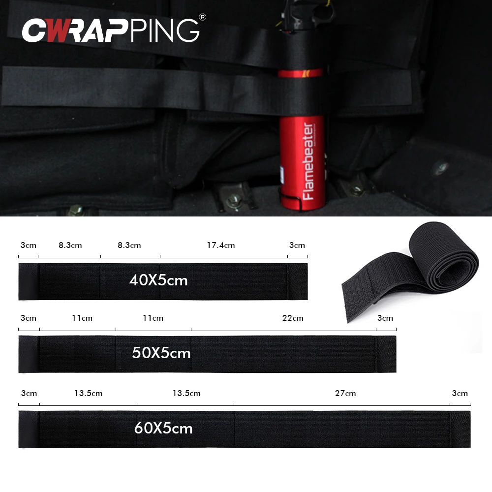 3PCS Kofferbak Organizer 40/50/60cm Magic Tapes Bevestiging Riem Opbergtas Vaste Auto interieur Opbergen Opruimen Gereedschap Auto Accessries