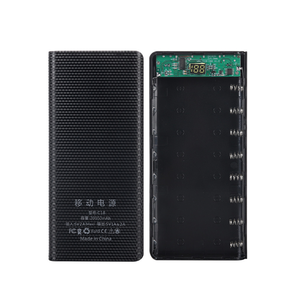 5V 2A 6x18650 Power Bank Battery Box Mobile Phone Charger DIY Shell Case For iphone6 Plus S6 xiaomi 20000mAh Without Battery: Yellow