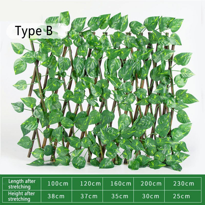 Retractable Fence Artificial Leaf Garden Buildings Expandable Faux Ivy Privacy Fence Rellis Decor Privacy Climbing Frame Decor: 02