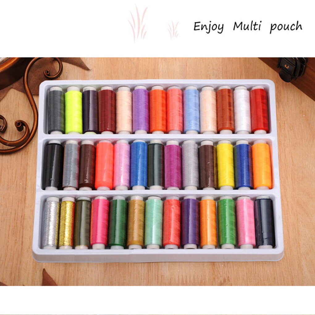 39Pcs Polyester Naaigaren Spool Set Thuis Essentieel Kleur Lijn Diy Handleiding Naaien Gereedschap Kleur Willekeurige