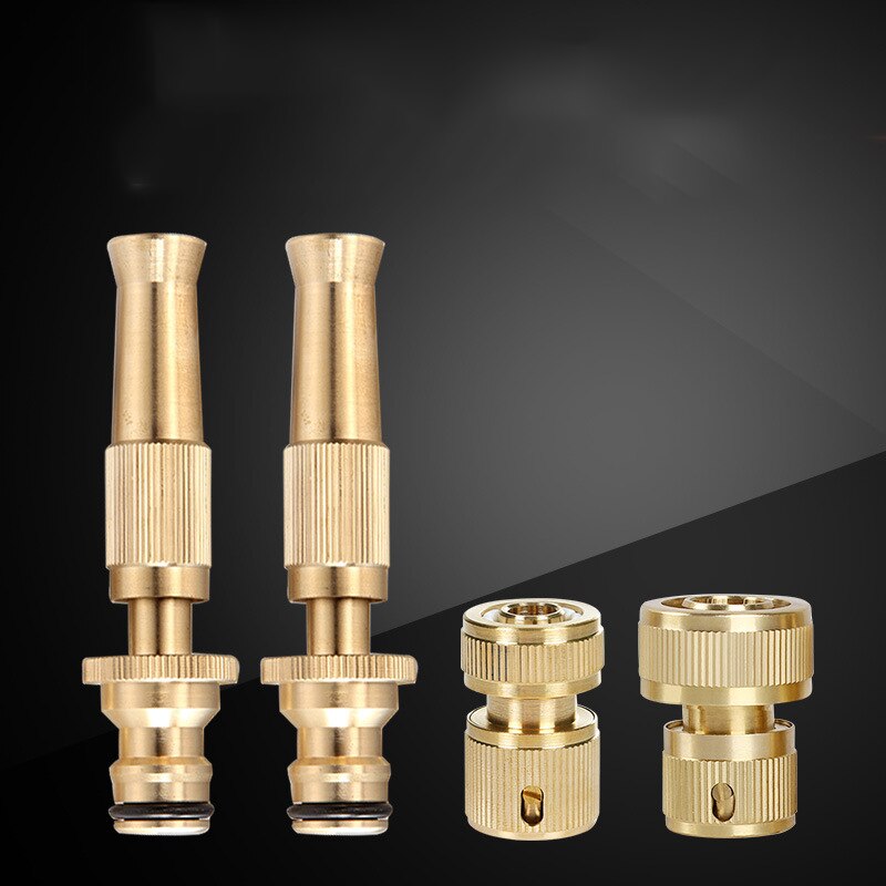 Brass High Pressure Hose Nozzle Squirt Water Gun Direct Spray Sprinkler Quick Connector for Home Garden Watering Car Wash Gun