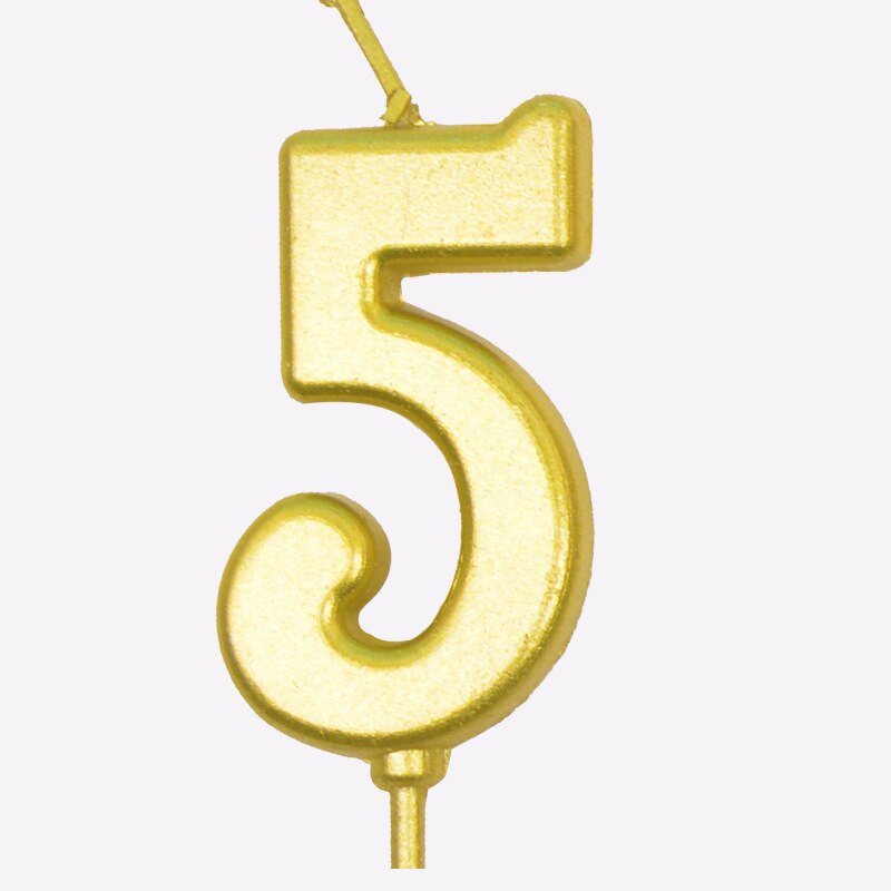 09 Large Golden Number Romantic Birthday Smokeless Safe Candle Cake