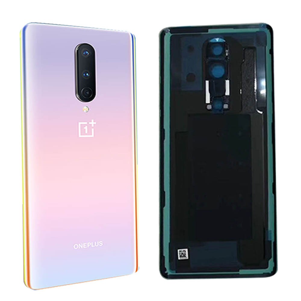 Original Back Glass Cover Oneplus 8 Battery Cover 1+8 Rear Glass Door Housing Case For Oneplus 8 Pro Battery Cover+Camera Lens: 8 white with lens