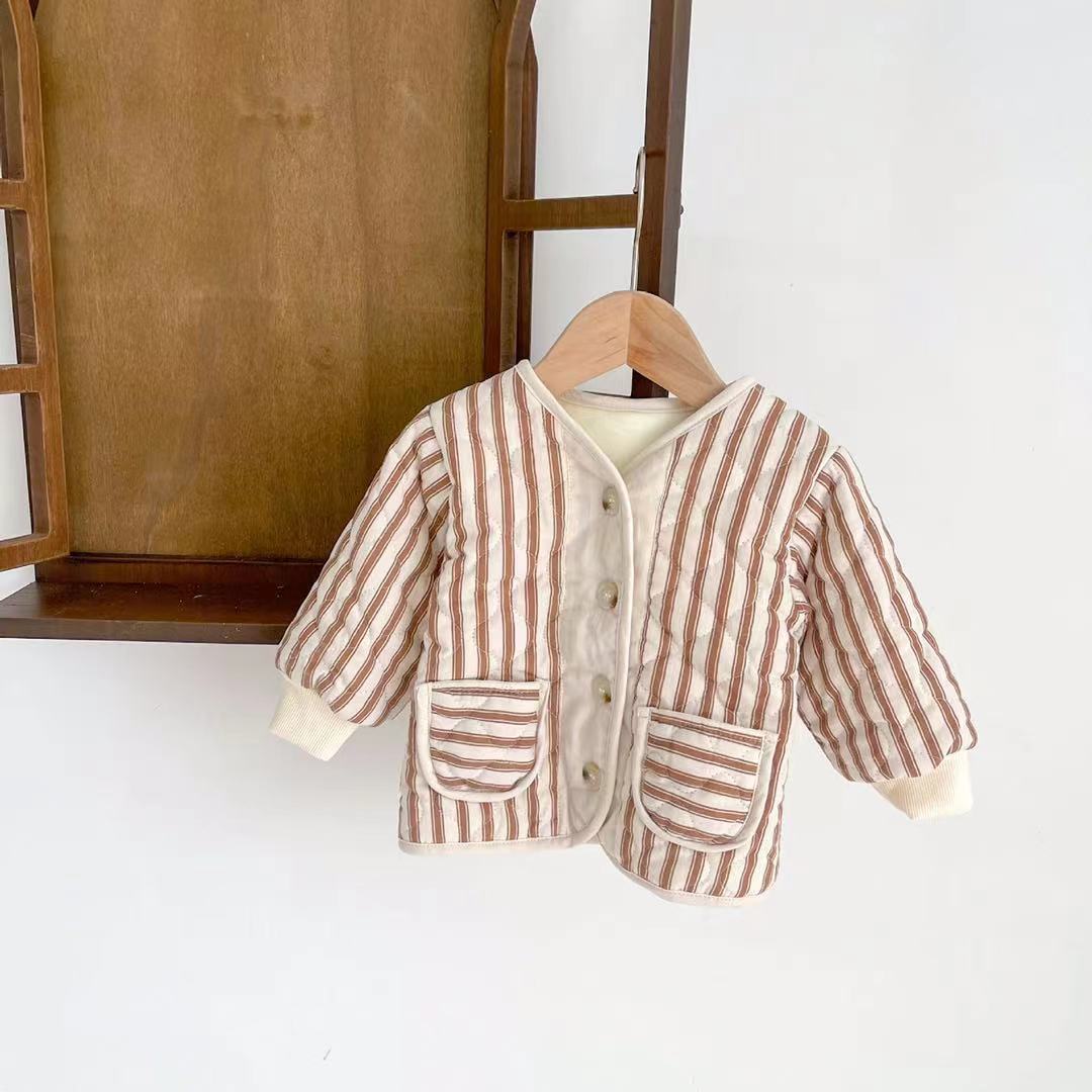 Koodykids 2022 Baby Jongens Jassen Herfst Vintage Baby Jongens Outfits Tops Peuters Meisjes Kleding Beige Zachte Jassen Kids Jongens Kleding: COLOR 2 / 24M