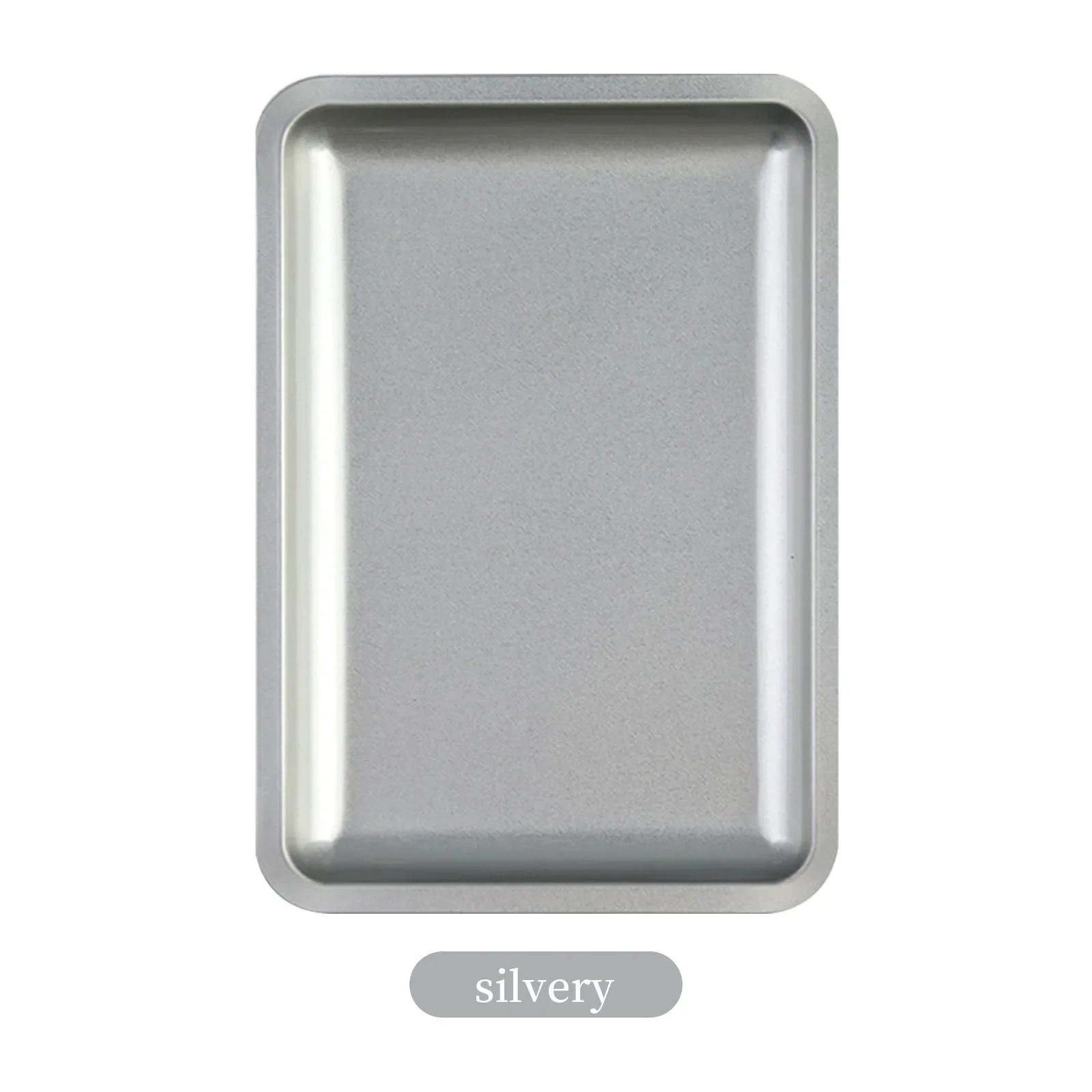 Bandeja de almacenamiento de cosméticos de acero inoxidable, placa para manicura, pinzas, cortaúñas, contenedor de bolígrafos, herramientas cuadradas para uñas postizas: Gris claro