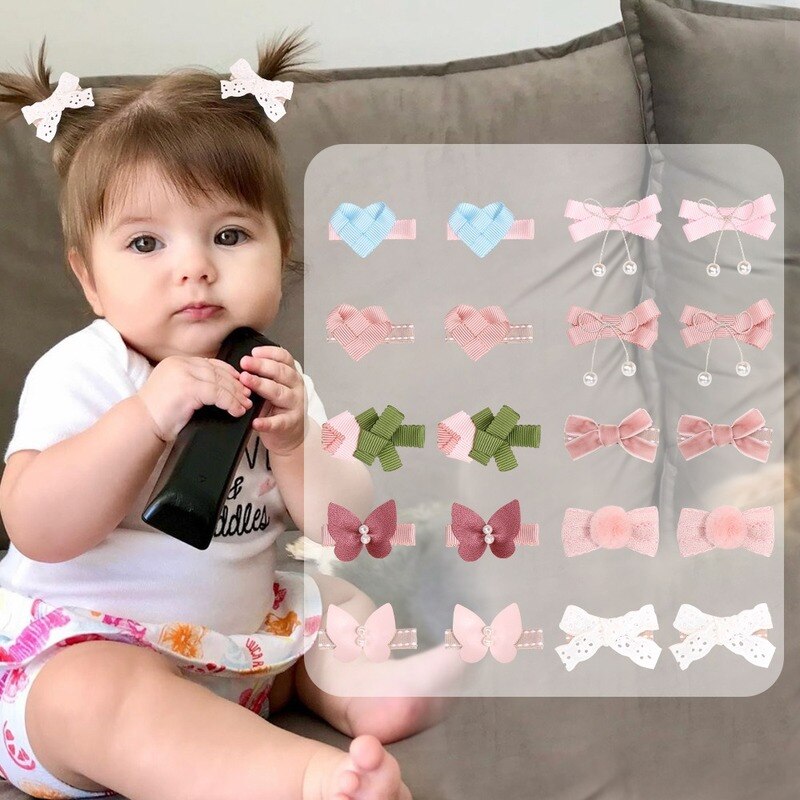 1 paio carino fiocchi cuore bambini Barrette bambino fermagli per capelli bambini neonate clip di capelli Mini anatra accessori copricapo fatti a mano