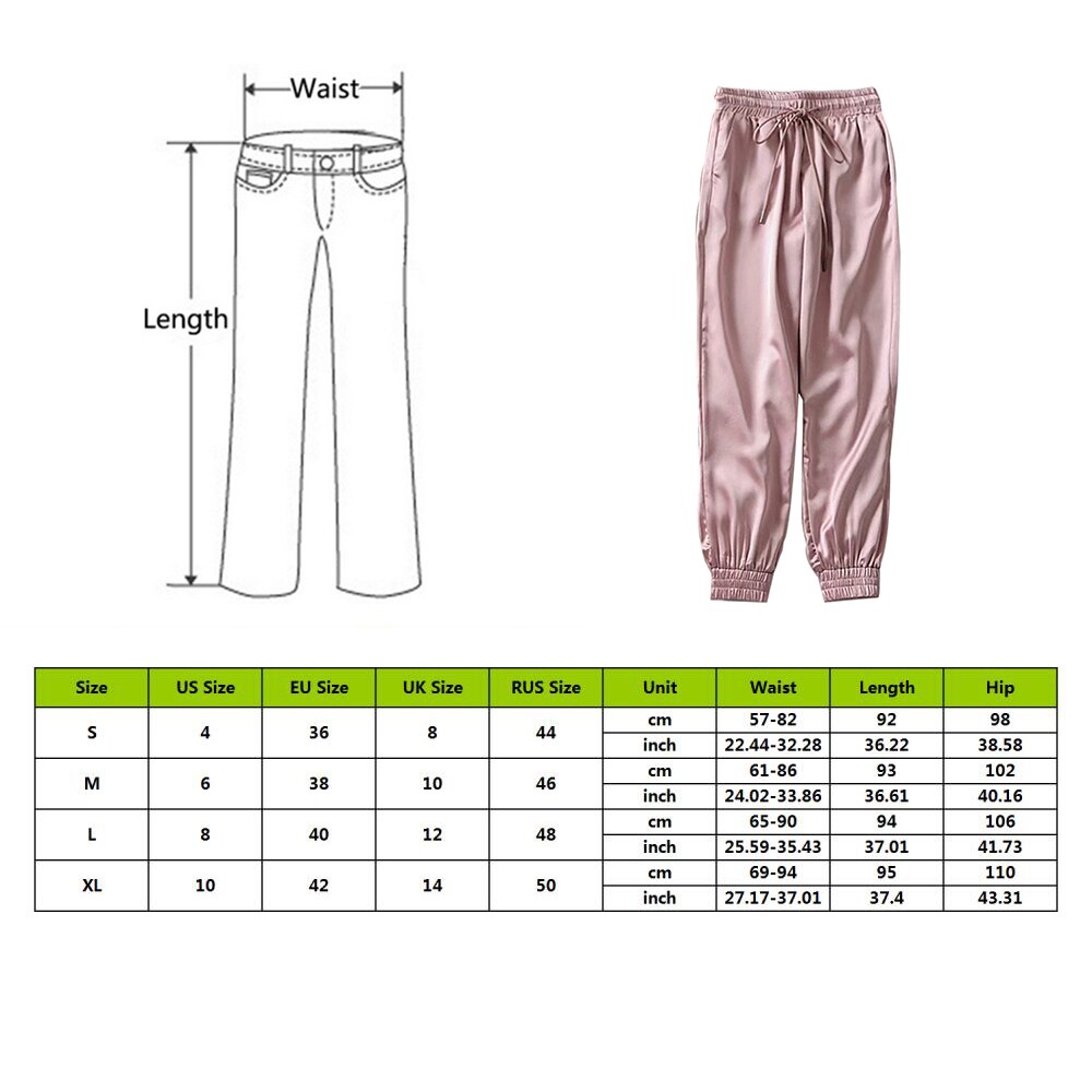Kvinner sommer sateng last bukser kvinner europa snøringe løs fritidssport bukse kvinner bf joggere streetwears last bukser