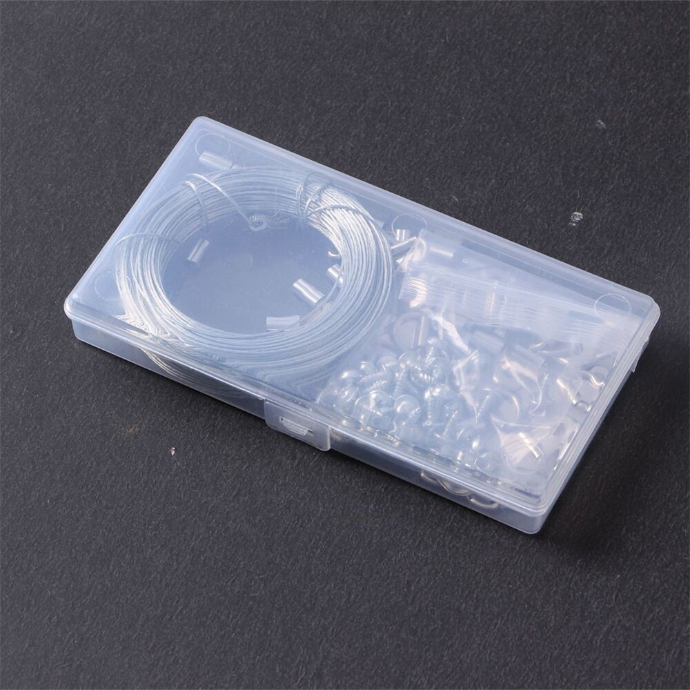 Picture Hangers Hooks 30m Wire Photo Frame Hanging Kit D Ring Stainless Steel Silver Steel Wire Rope Aluminum Buckle Set