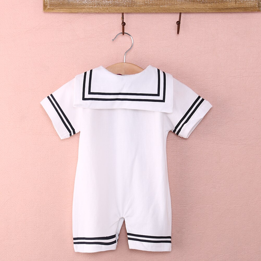 Sjömanskrage kortärmad baby boy jumpsuit