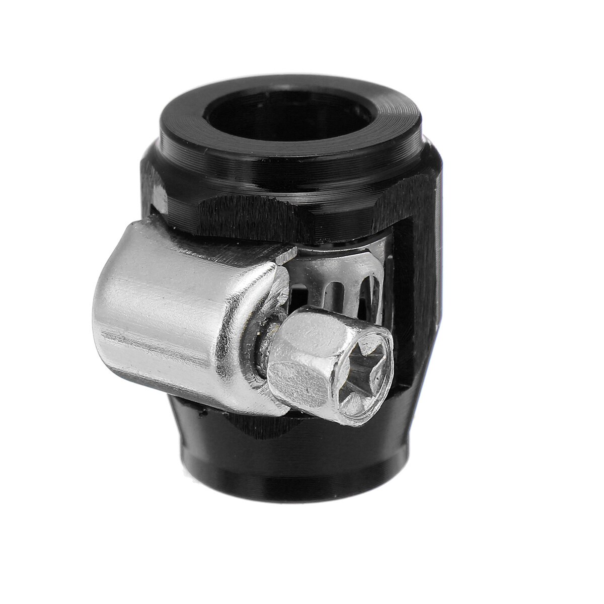 AN4 Hex Hose Finisher Clamp With Screw Band Hose End Cover Fitting Adapter Hose ClampFuel Oil Water Tube Hose Finishers: Black