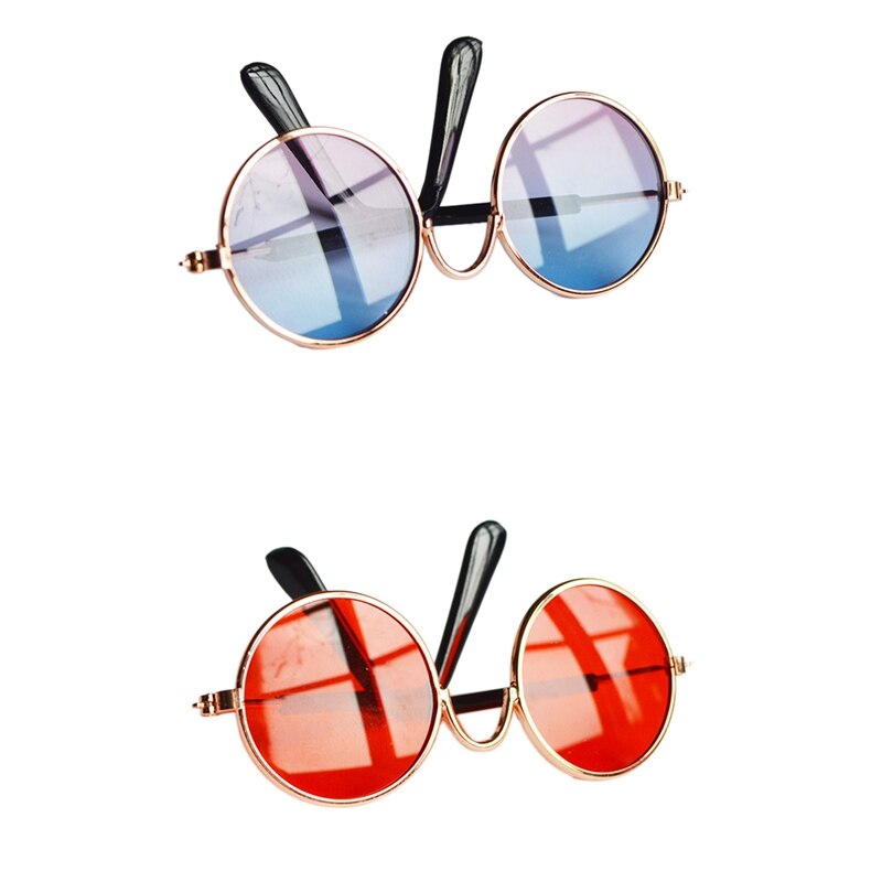 2 Stuks Mooie Gles Kat Huisdier Producten Eye-Wear Sungles Voor Kleine Hond Kat Pet 'S Props Accessoires-paars & Rood