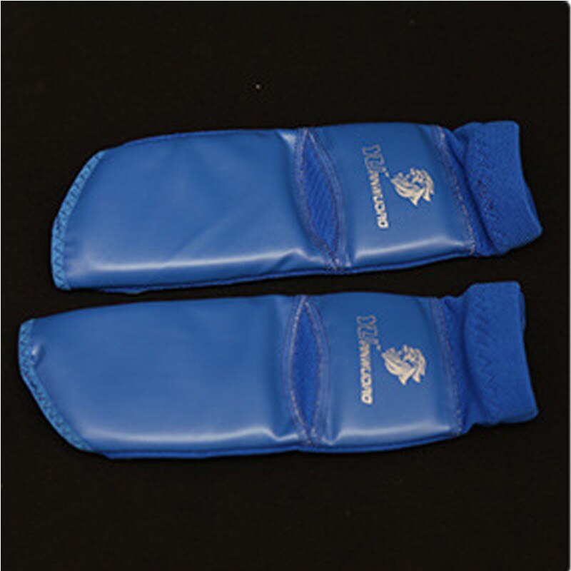 A pie de Taekwondo guardia Karate equipo tobillo soporte Pad calcetines boxeo Protector Sparring de formación de adultos chico traje: Blue / L