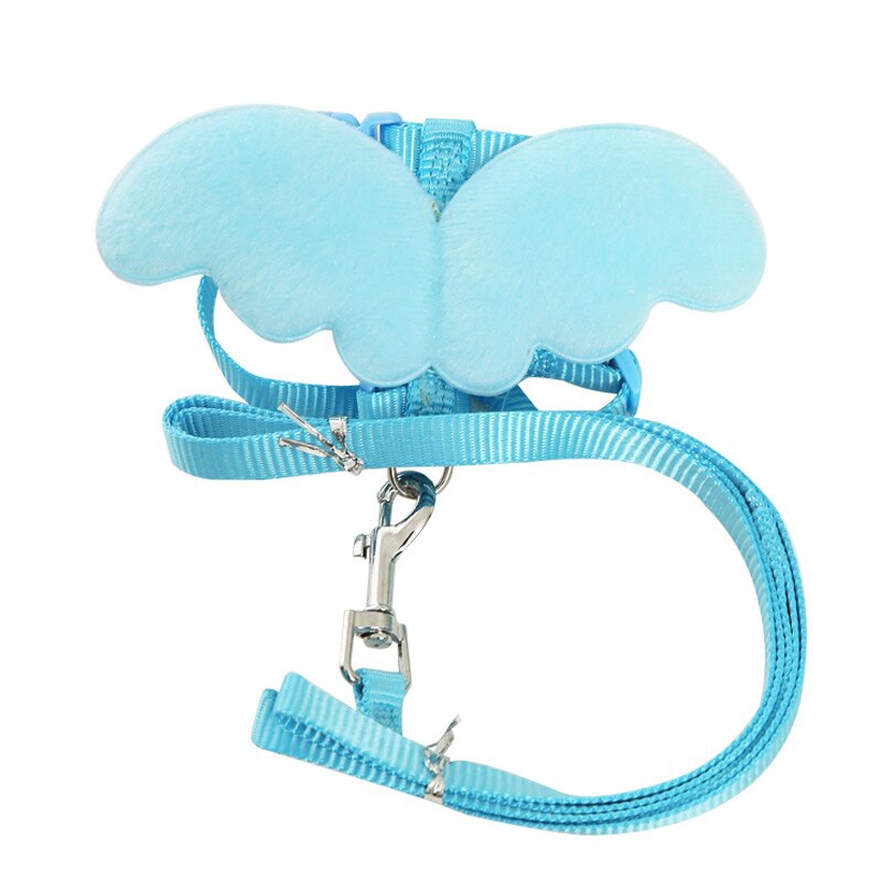 Konijnentuig met lijnset met engelenvleugels, nylon touwen, verstelbaar zacht mesh vest, harnas voor konijnen