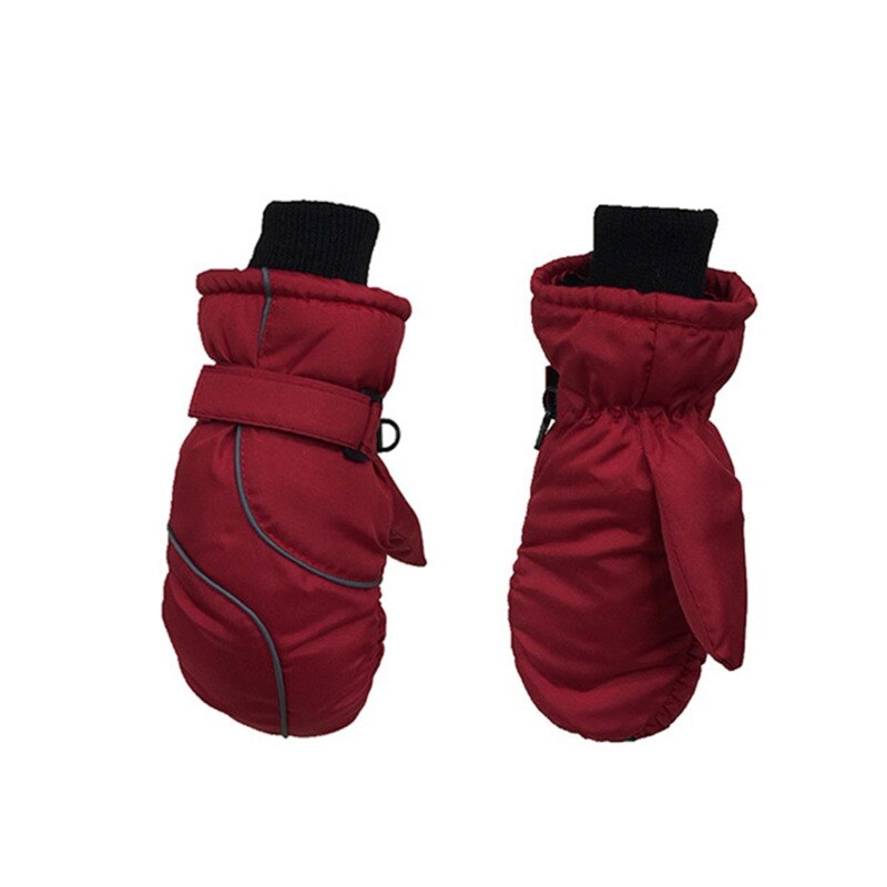 1 Pair Children's Ski Mittens Girls Boys Snow Warm Winter Gloves Outdoor Waterproof Windproof Thicken for Snowboard Gloves: Red