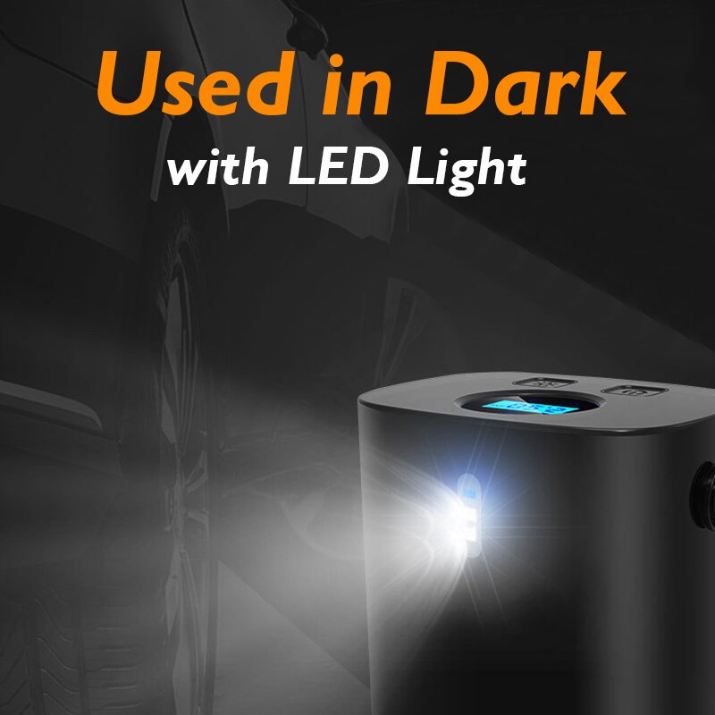 Handheld Wireless Car Air Compressor 150PSI Auto Tire Inflator Pump 12V Digital Tyre Pressure Cordless Home Car USB Chargable