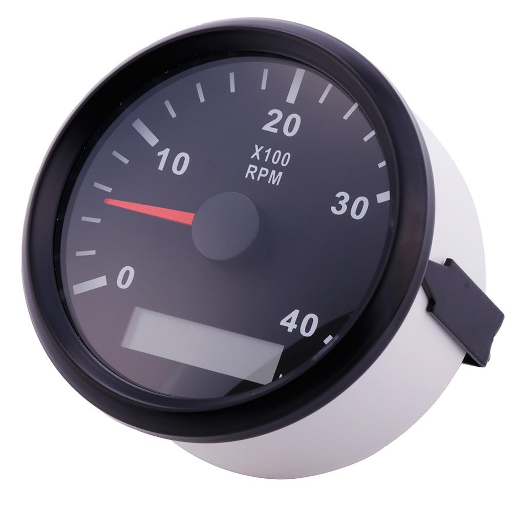 85mm 4000 rpm varvräknare med ledde digitala drifttidsmätare marina utombords dieselmotor motorgeneratorn tacho mätare mätaren 12v/24v