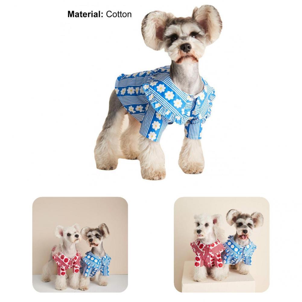 Anti-wear Washable Lovely Flower Pattern Puppy Clothes for Photography