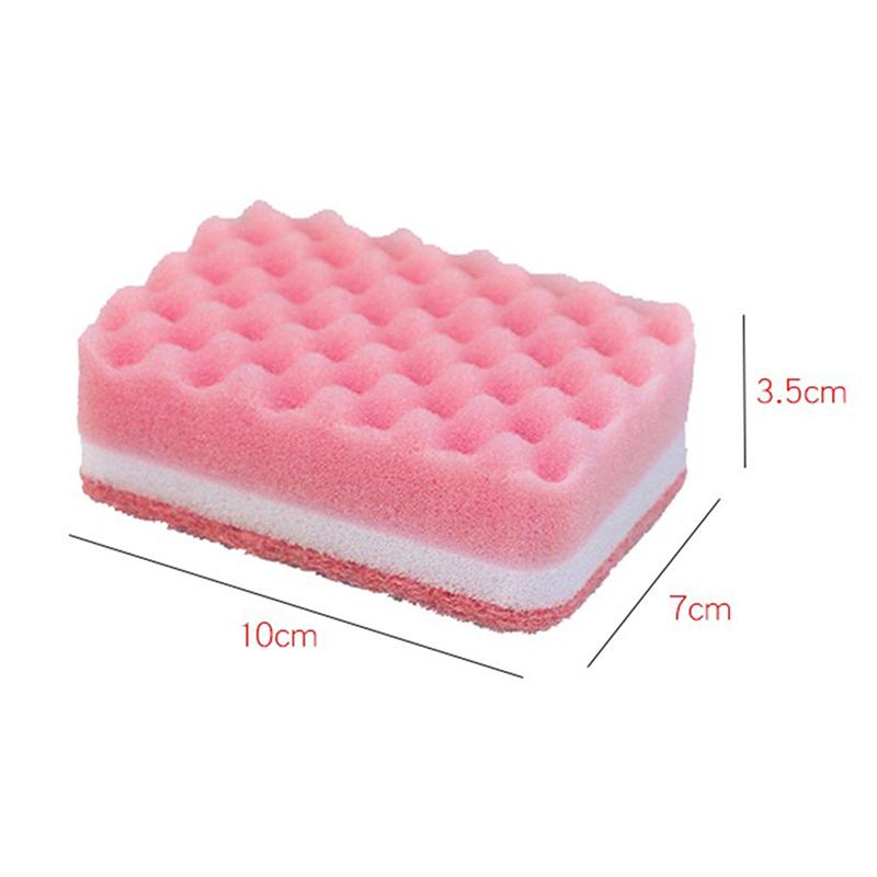 10pcs Scrub Sponge High-Density Kitchen Cleaning Pad Household Scouring Pad Dishwashing Sponge Sponge Cloth Dish Washing Sponge: B random color