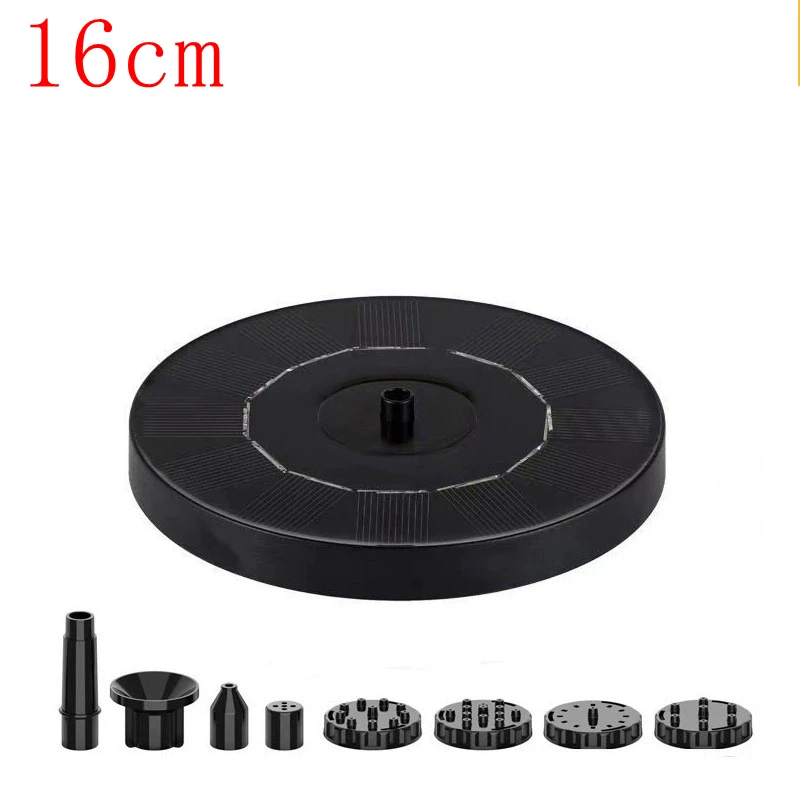 16cm vrijstaande drijvende fonteinpompen op zonne-energie,  - 1w waterpompen op zonne-energie, voorzien van 6 sproeiers: Default Title