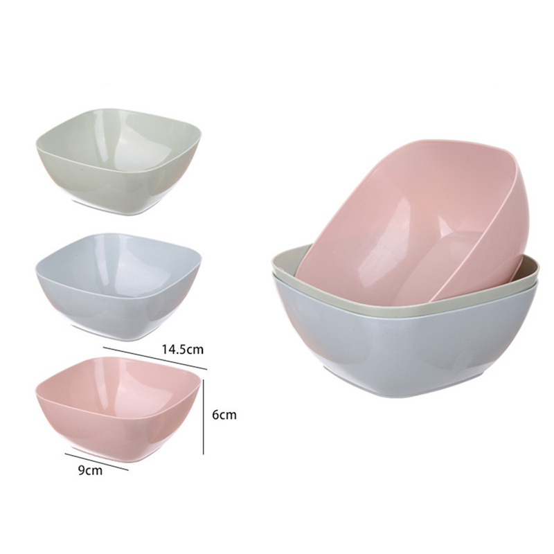 Bandeja cuadrada de plástico para fruta, plato para ensalada de dulces, cuenco, cesta, 3 colores, #4g20